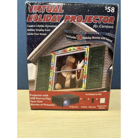 Mr. Christmas Indoor Virtual Holiday Projector 14Videos Animated - Picture 1 of 6